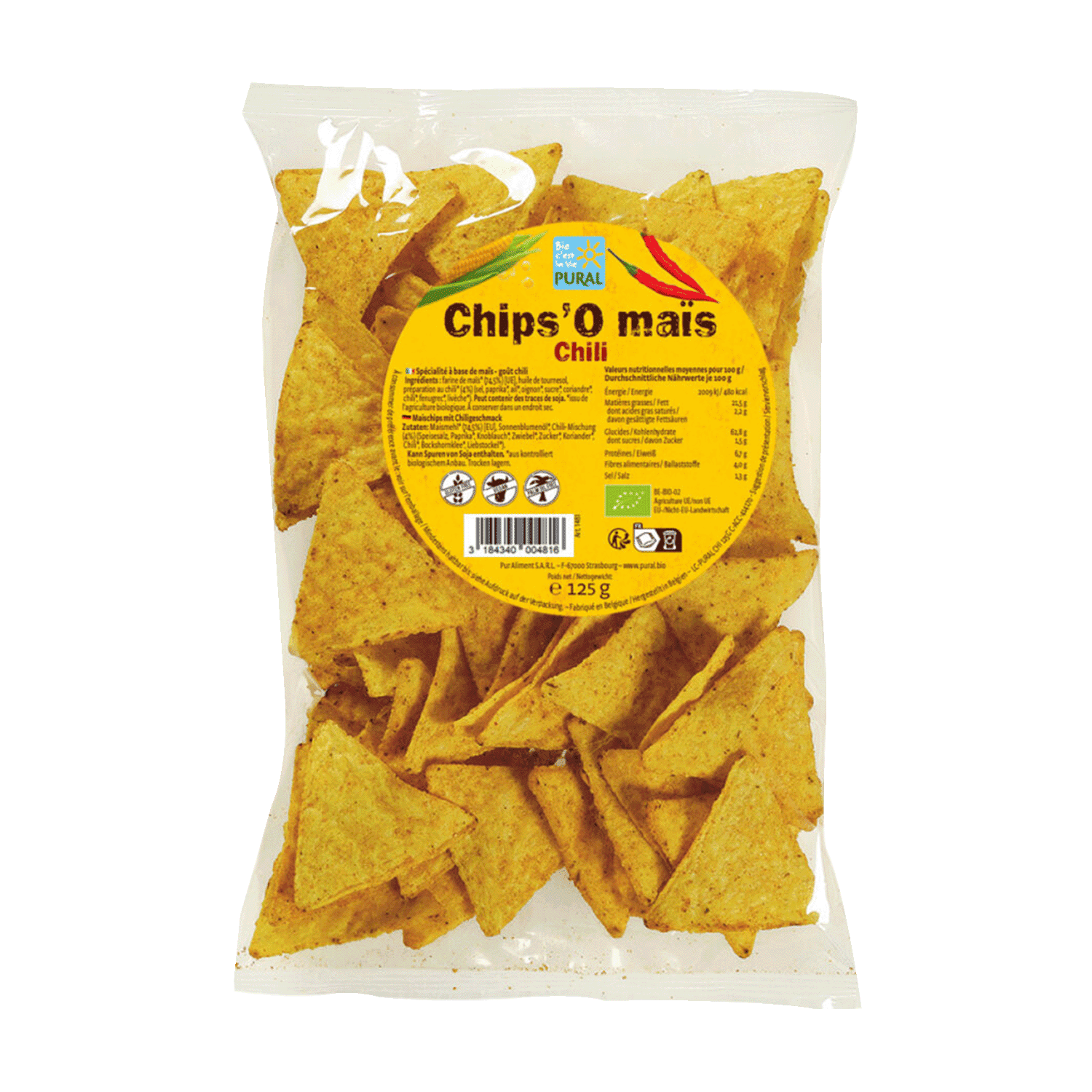 Maize Chips Chilli, Organic, 125g