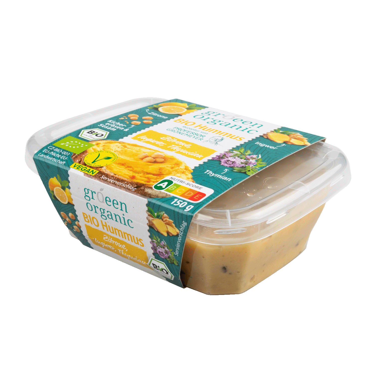 Hummus Lemon Ginger Thyme, Organic, 150g