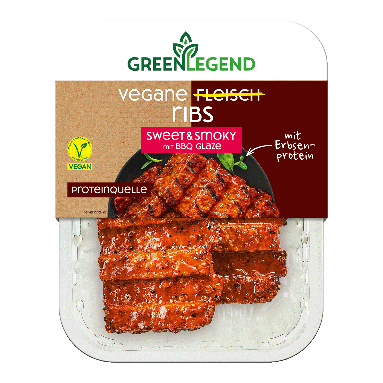 Vegane Fleisch Ribs Sweet & Smoky mit Bbq Glaze
