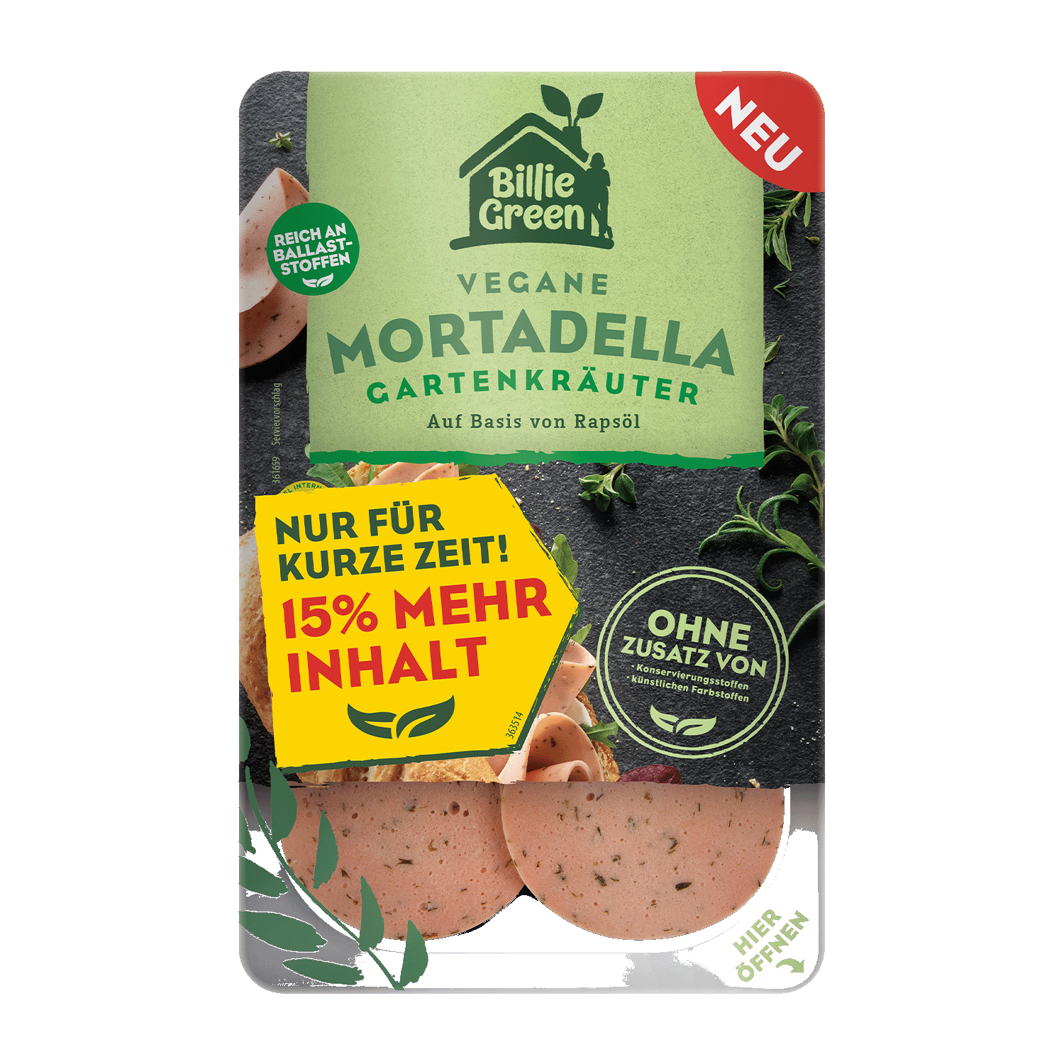 Vegane Mortadella Gartenkräuter, 92g