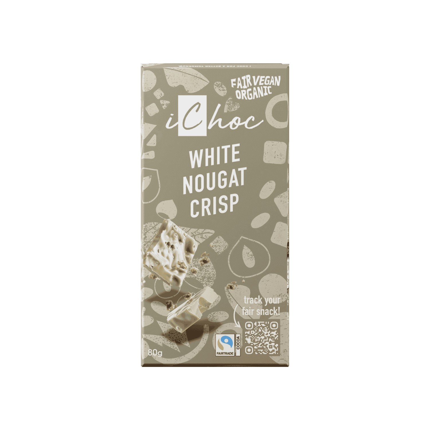 White Nougat Crisp, Organic, 80g