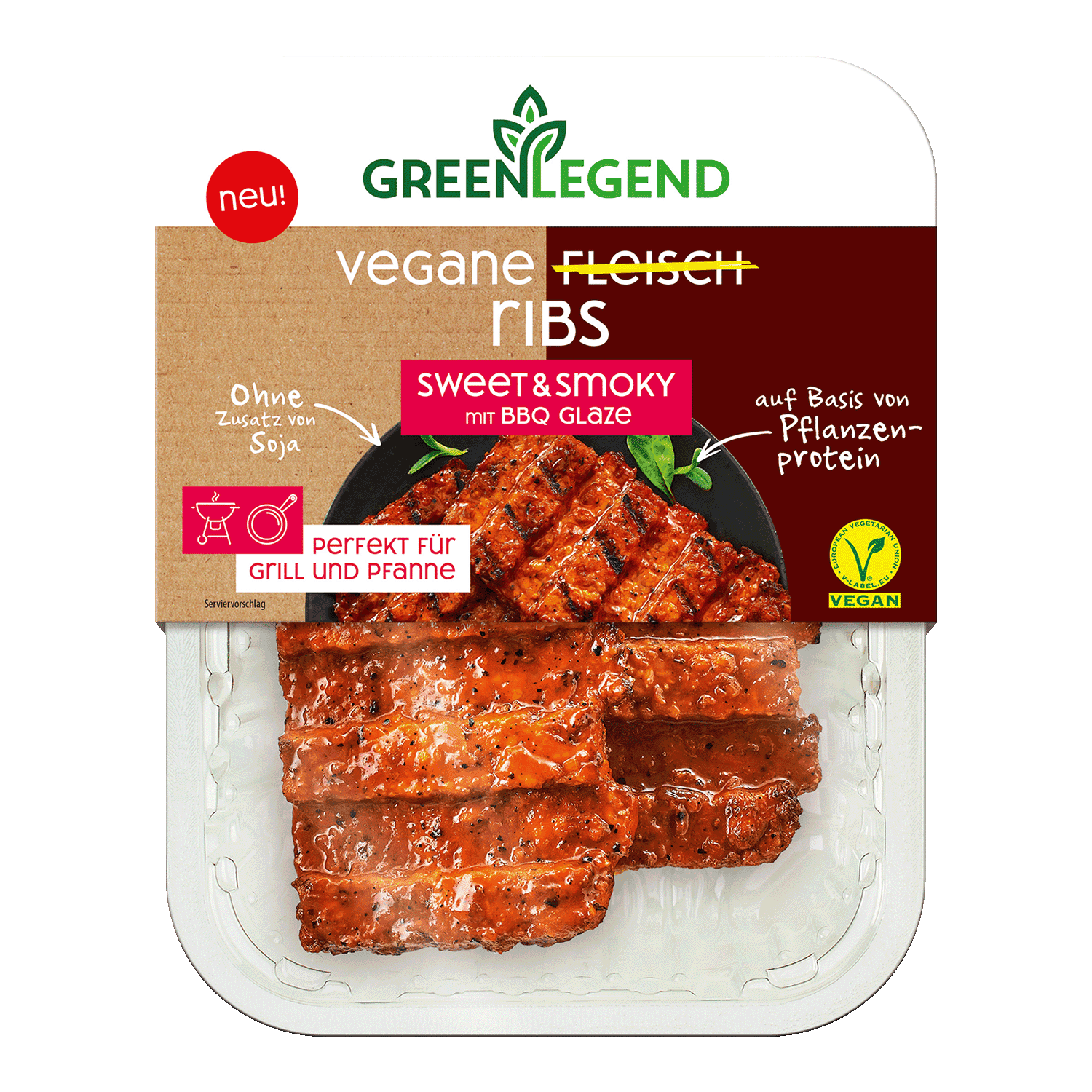 Vegane Fleisch Ribs Sweet & Smoky mit Bbq Glaze, 190g