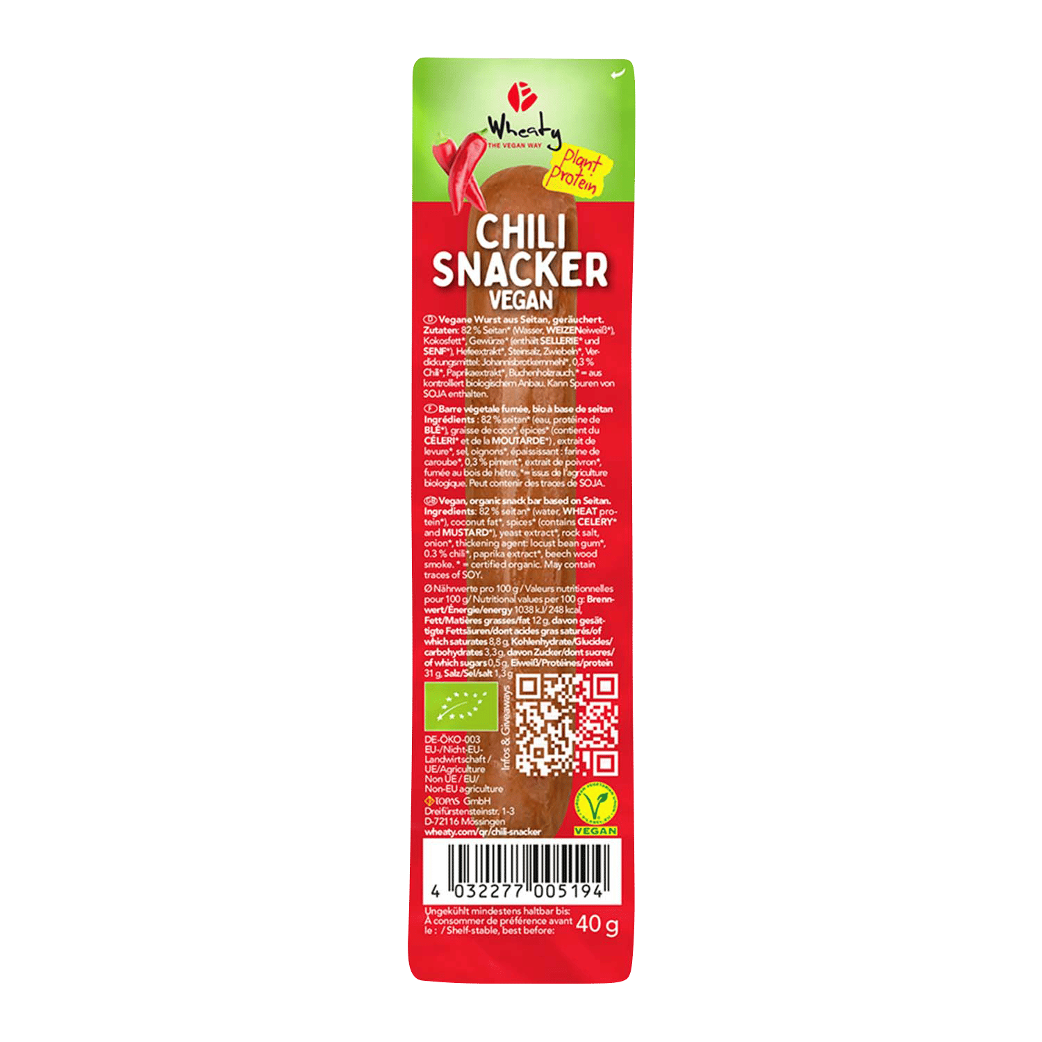 Snacker Chili, Organic, 40g
