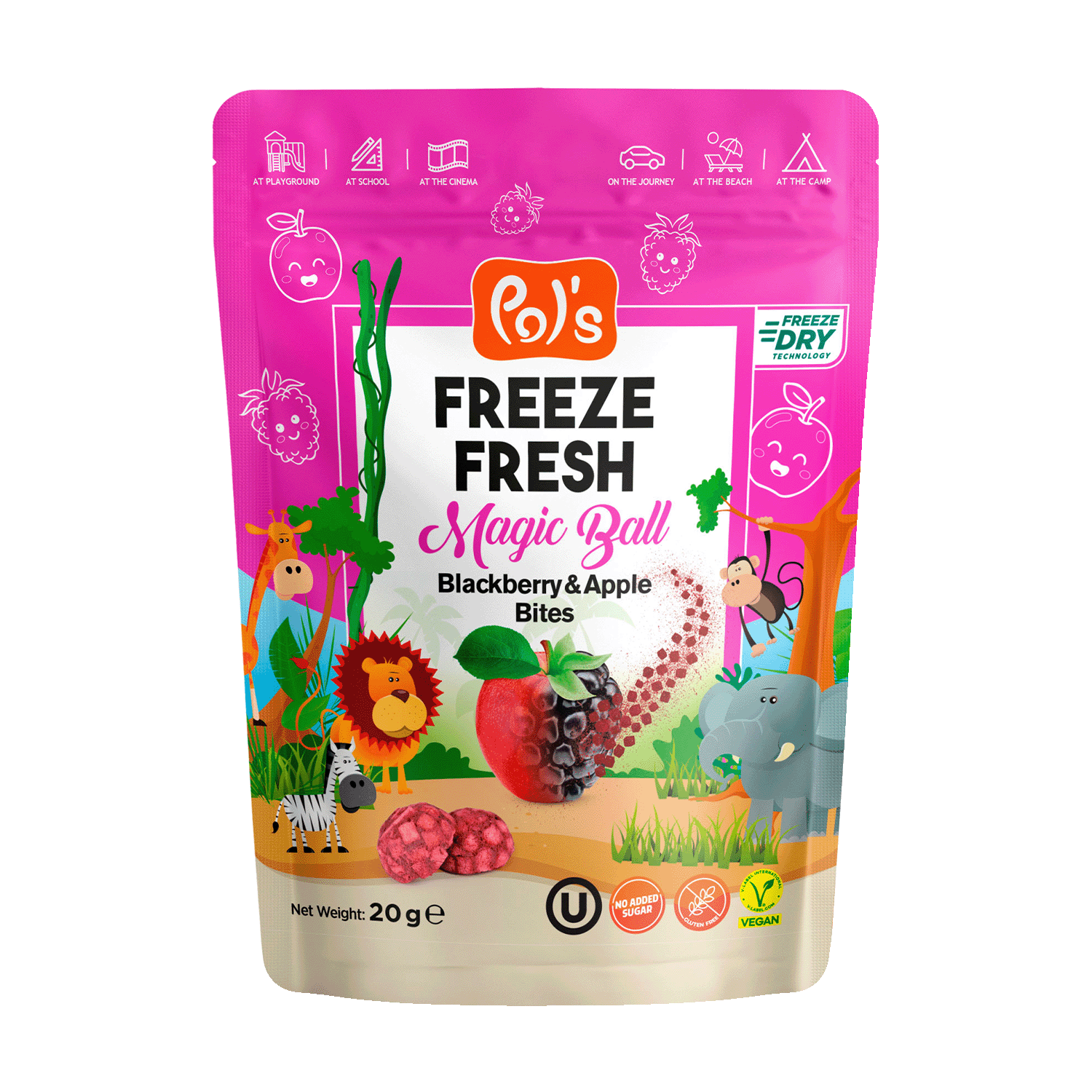 Gefriergetrocknete Apfel & Brombeere Fruit Bites, 20g