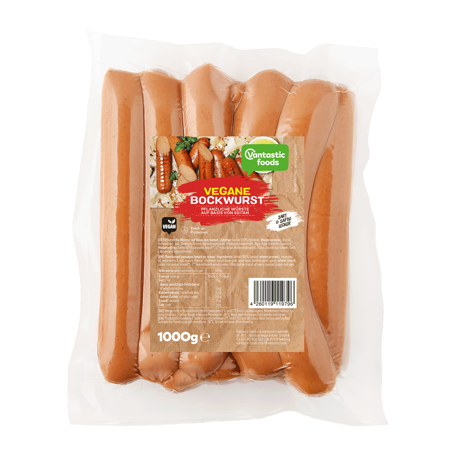 Vegan Bockwurst Big Pack, 1kg