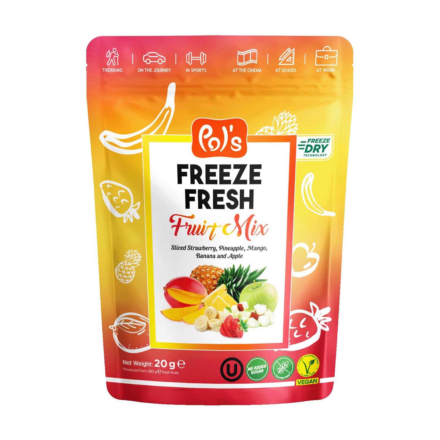 freeze-dried fruit mix, 20g