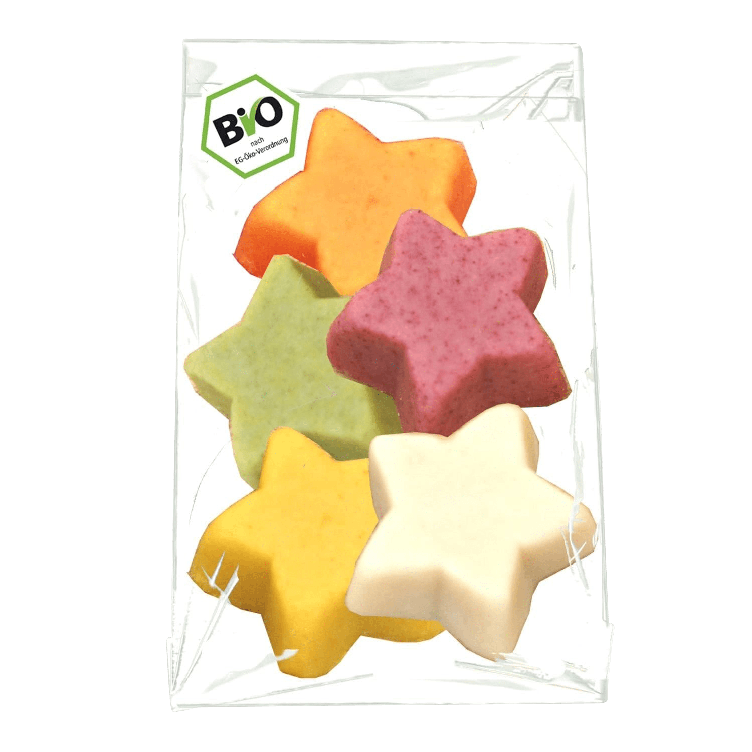 Colourful Nibble Stars Made Of Fine Marzipan, Organic, 40g