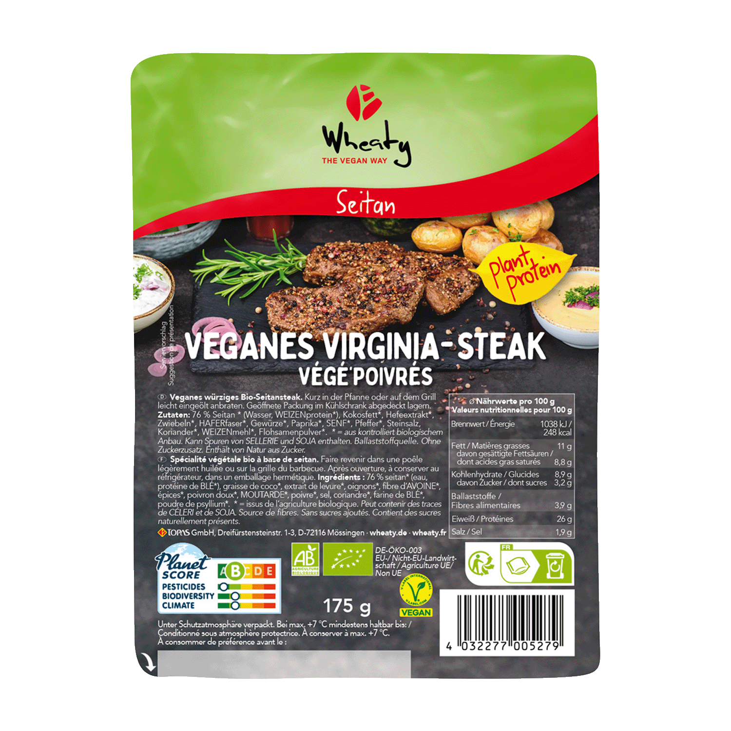 Vegan Frying Piece Virginia-Steak, Organic, 175g