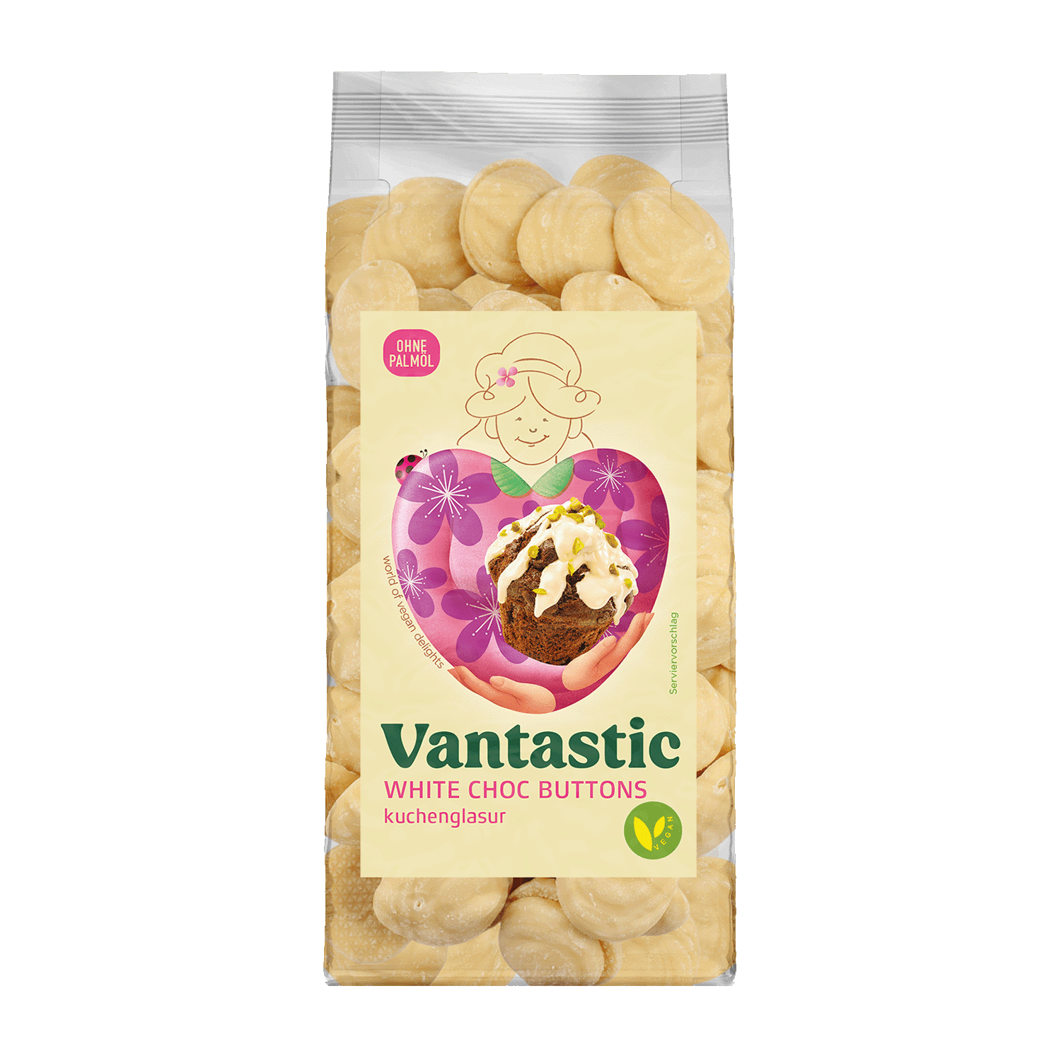 White Choc Buttons, 500g