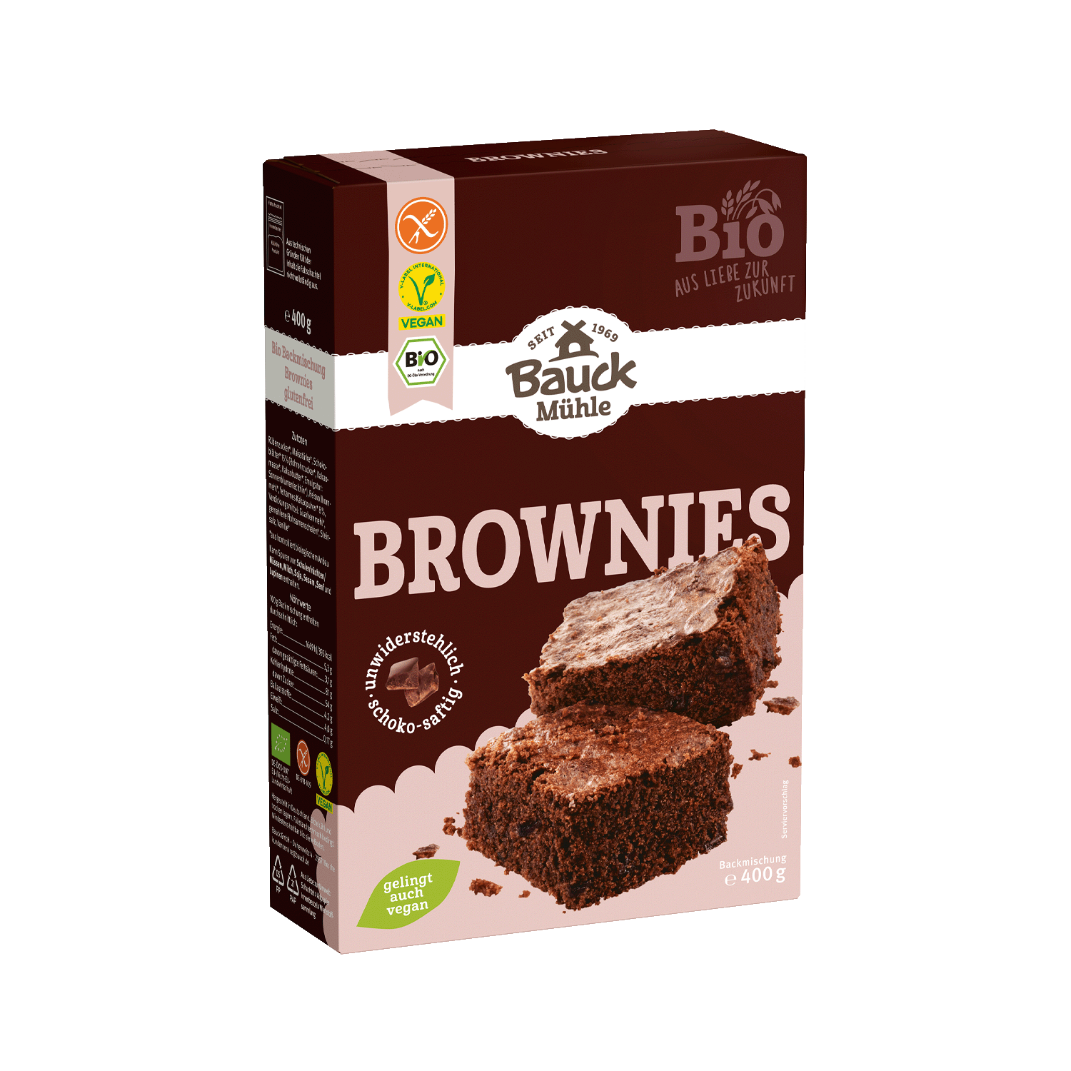 Brownies Backmischung, glutenfrei, BIO, 400g