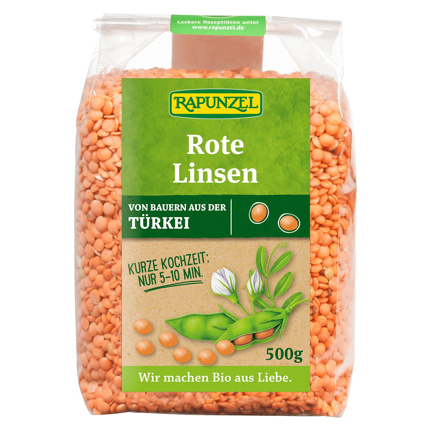 Red Lentils, Organic, 500g