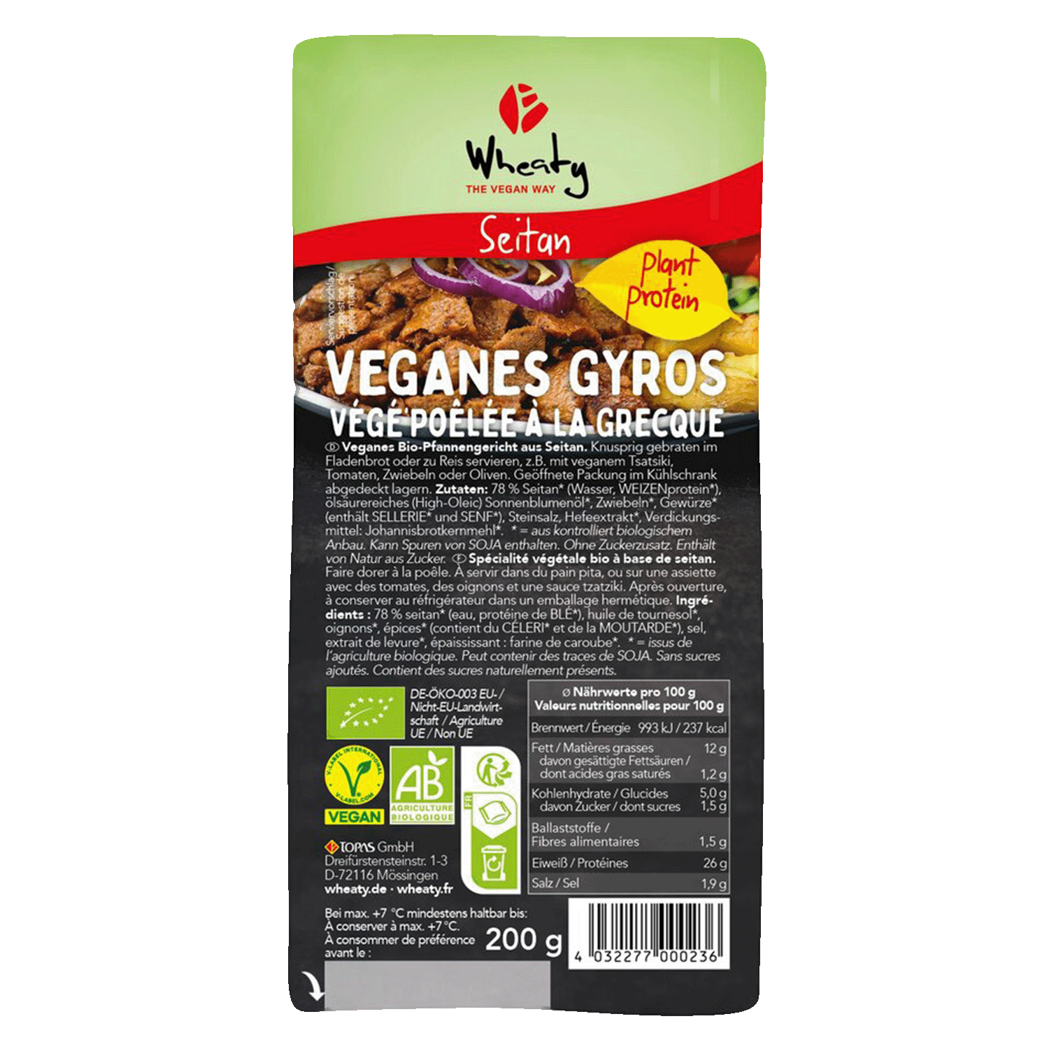Vegan Gyros, Organic, 200g