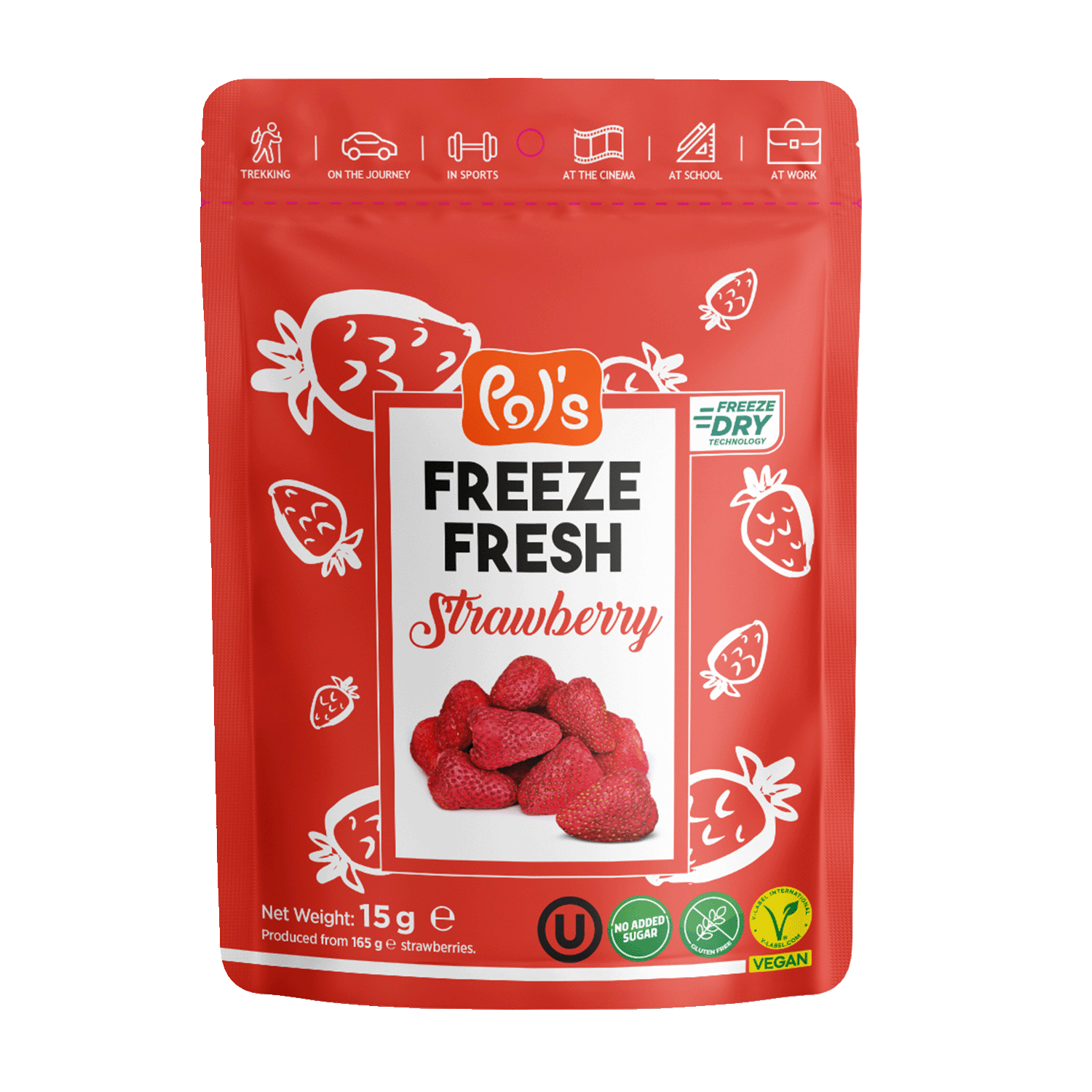 gefriergetrocknete Erdbeere Fruchtchips, 15g