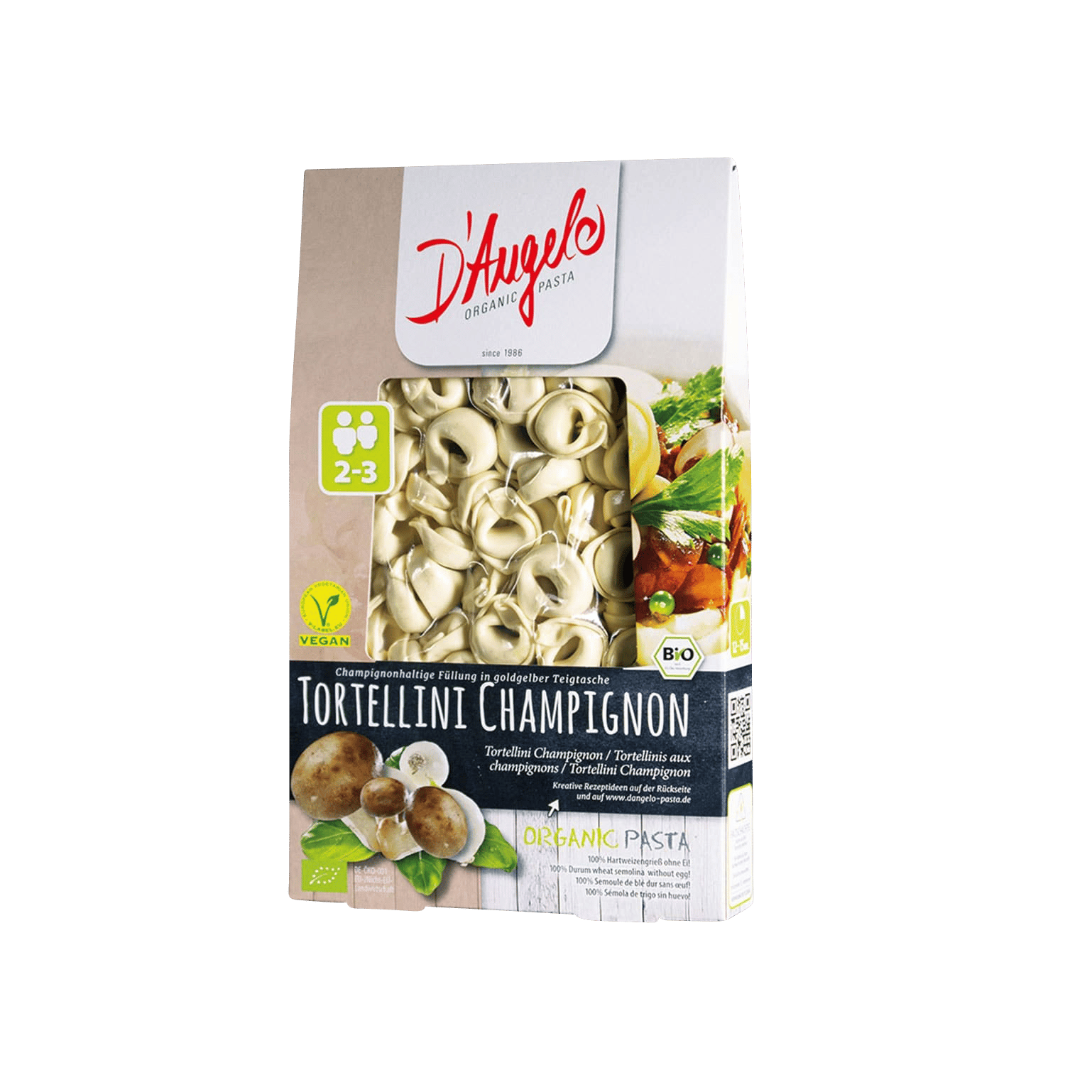 Tortellini With Button Mushrooms, Organic, 250g