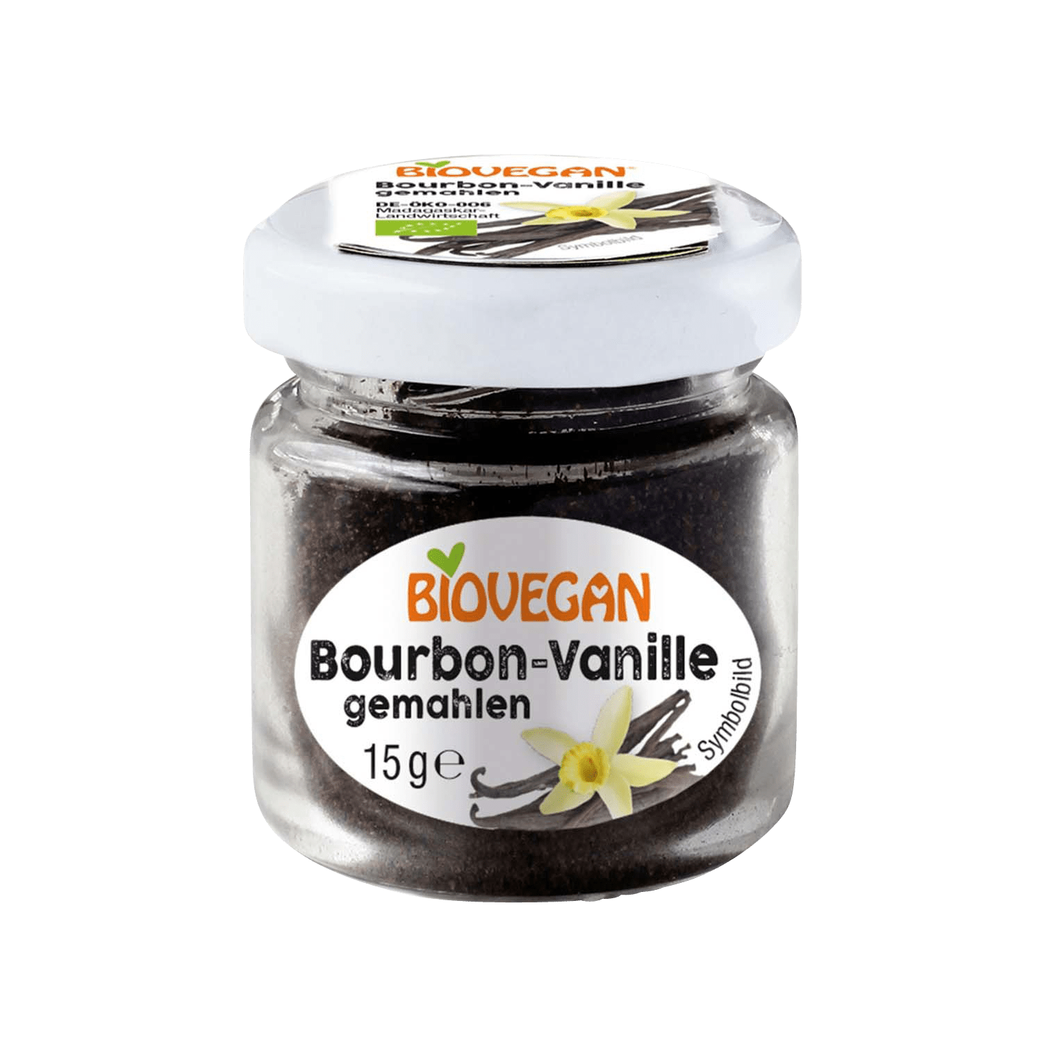 Bourbon Vanille im Glas, gemahlen, BIO, 15g