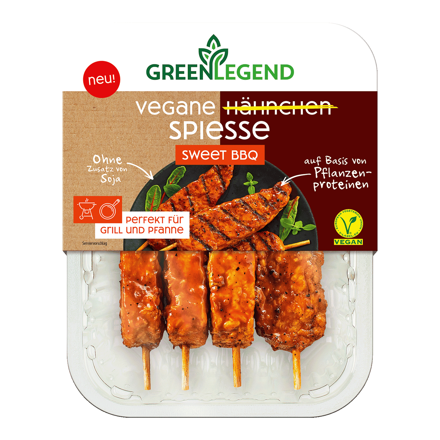 Vegane Hähnchen Spiesse Sweet Bbq, 160g