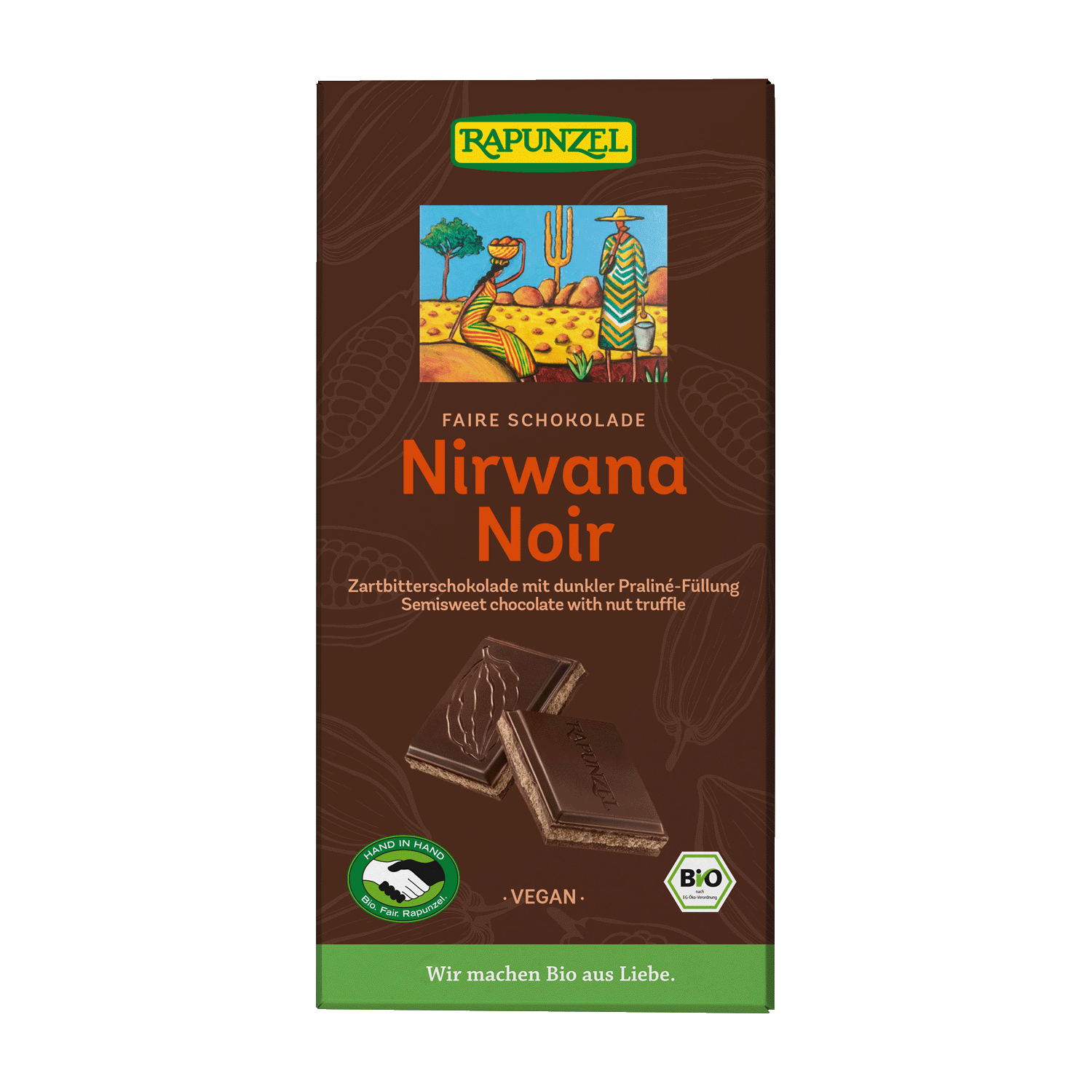 Nirwana Noir 55% Cocoa With Dark Praliné Filling, 100g