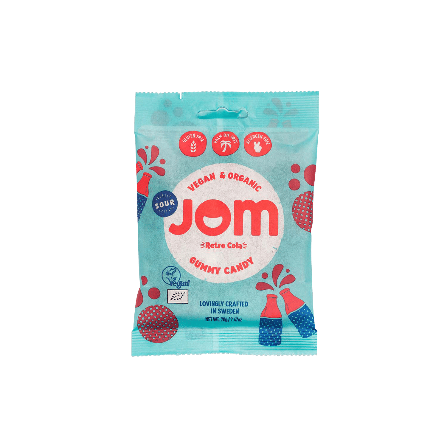 Gummi Candy Sour Retro Cola, Organic, 70g