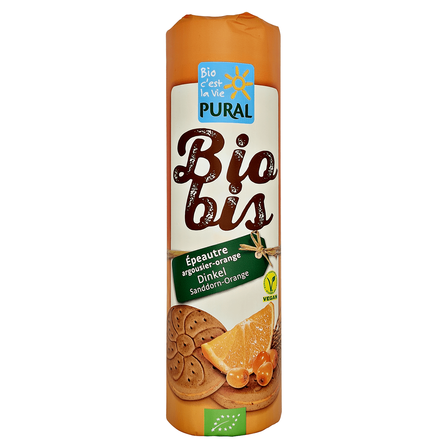 Biobis Spelt Double Biscuits Seabuckthorn-Orange, Organic, 300g