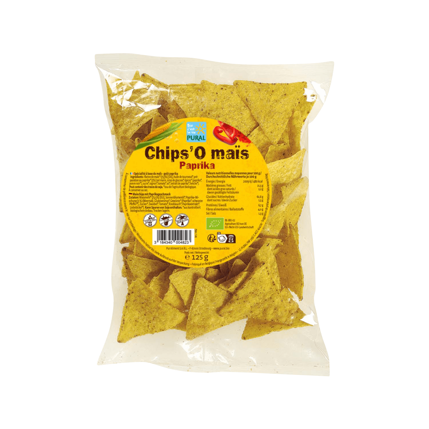 Mais-Chips Paprika, BIO, 125g