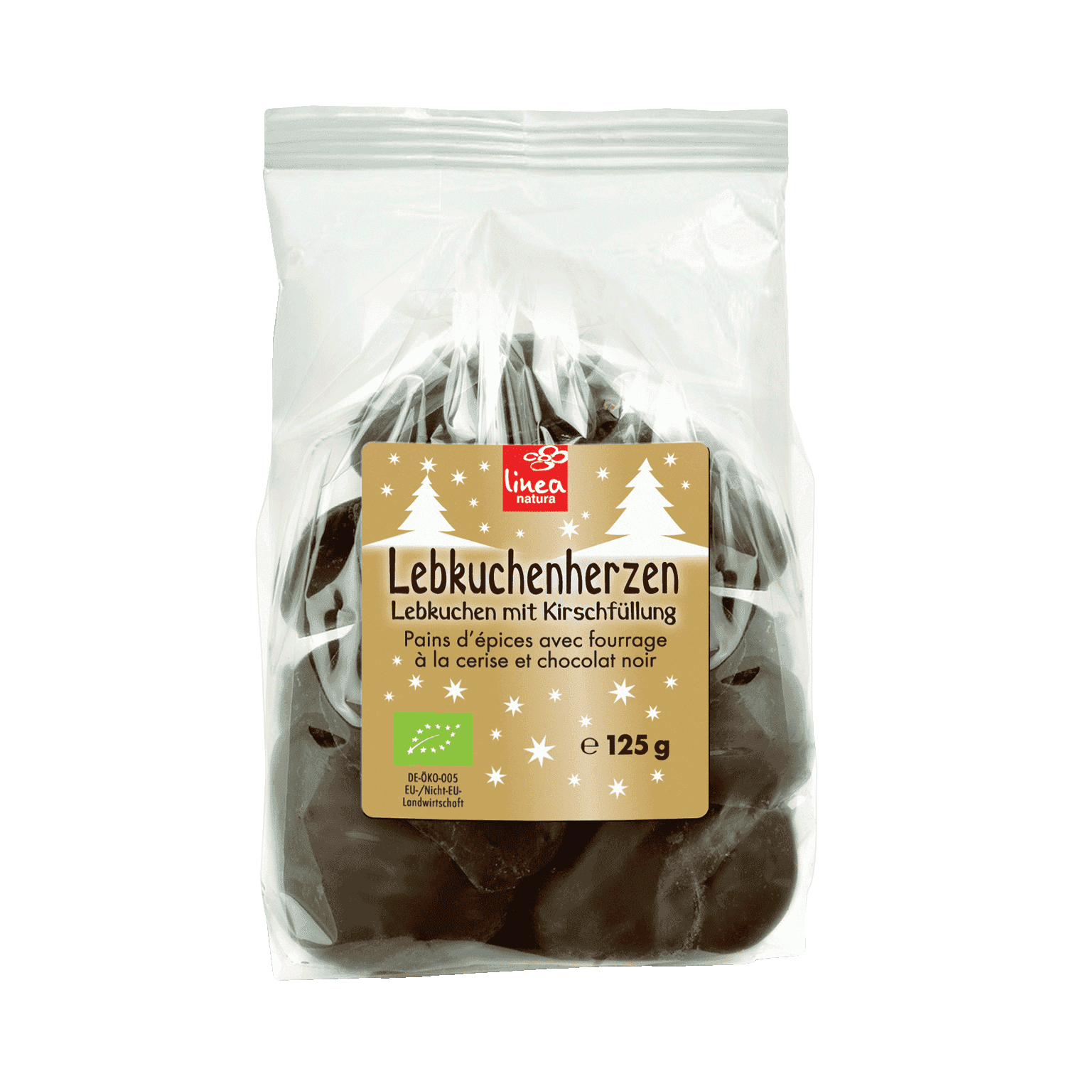 Natura Gingerbread Hearts With Cherry Filling, Organic, 125g