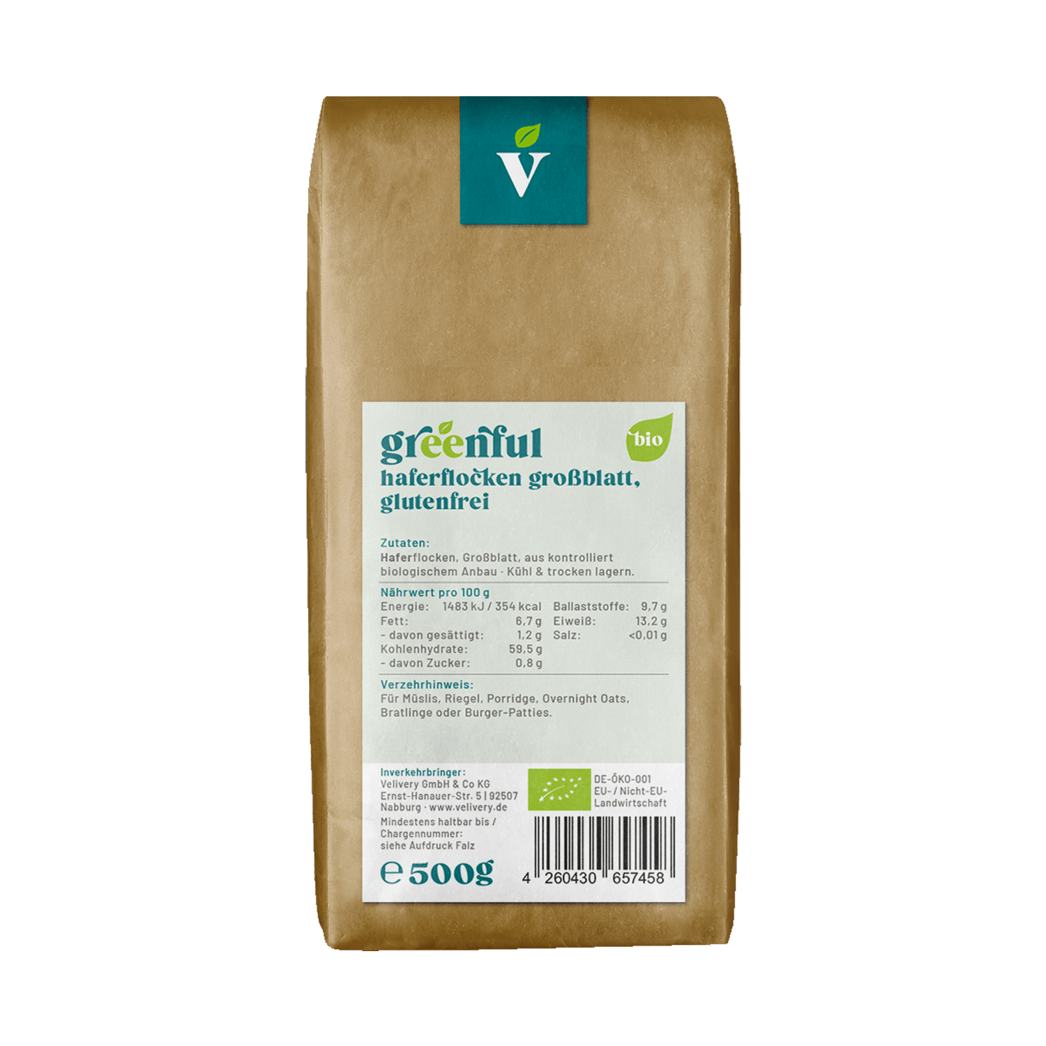 Haferflocken Großblatt, glutenfrei, BIO, 500g