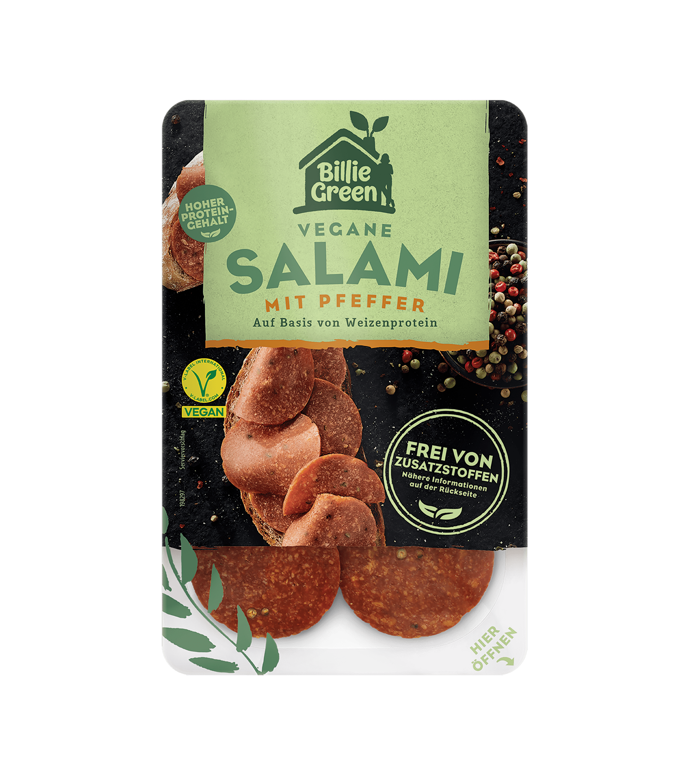 Vegane Salami mit Pfeffer, 70g