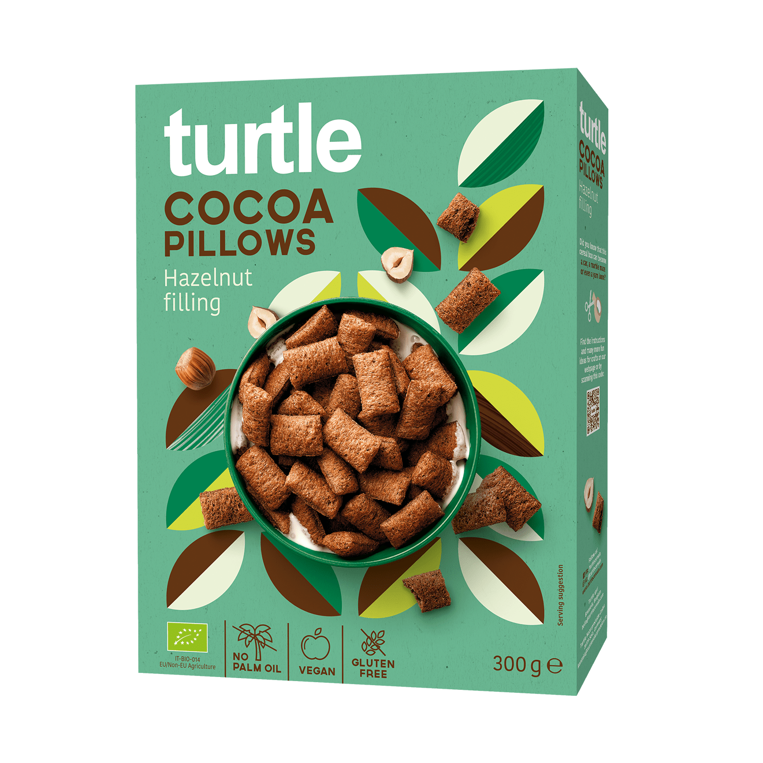 Cocoa Pillow With Hazelnut Filling, Organic, 300g