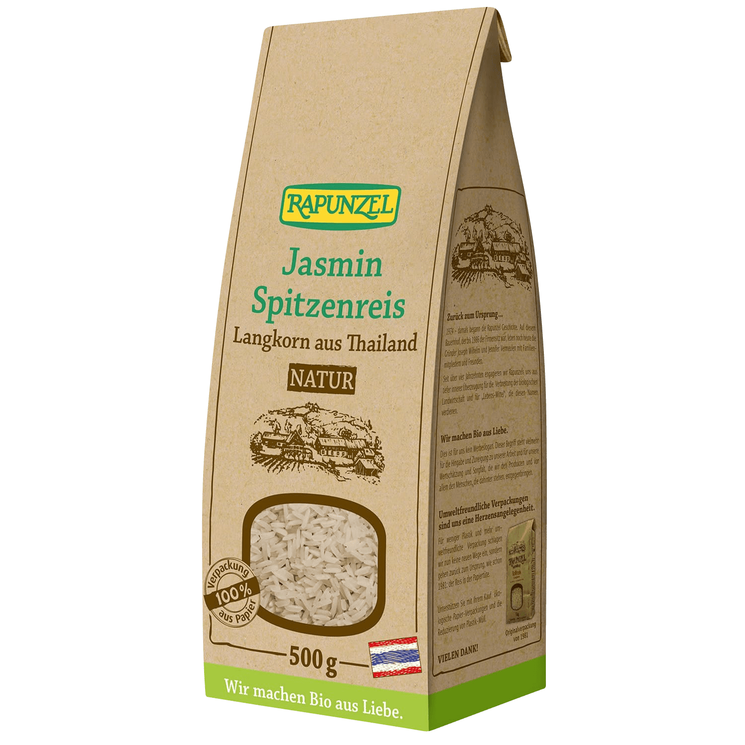 Jasmine Lace Rice Long Grain Natural, Organic, 500g