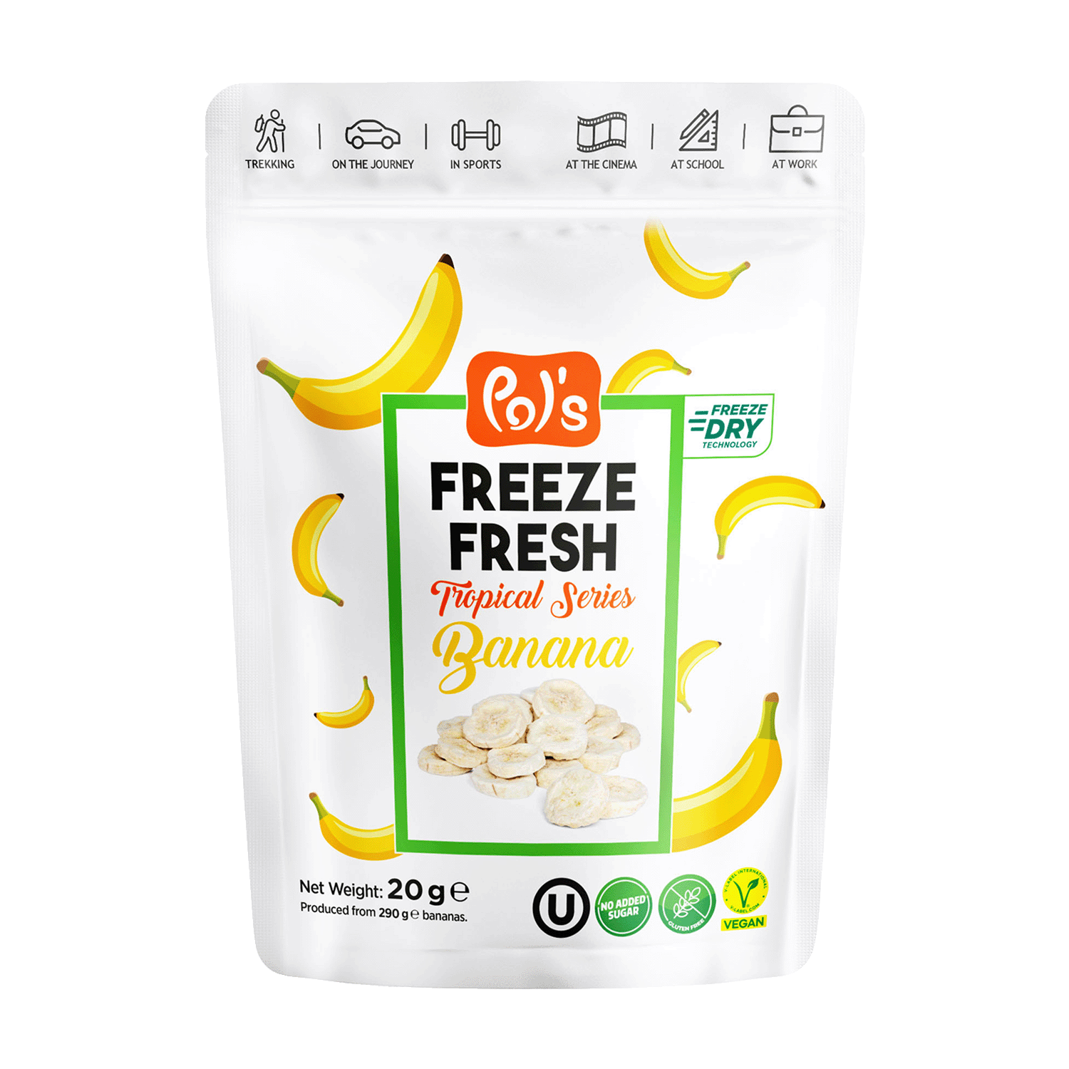 gefriergetrocknete Banane Fruchtchips, 20g