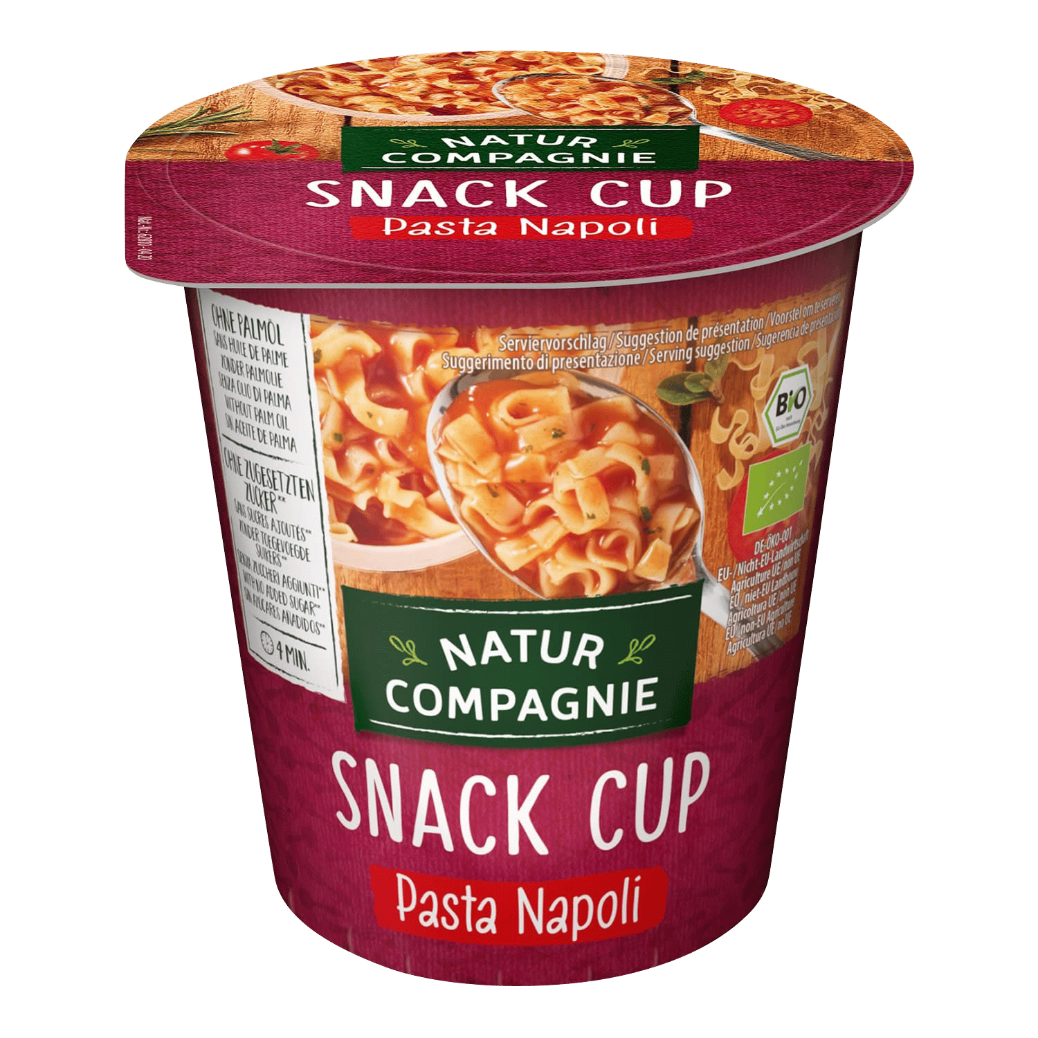 Snack Cup Pasta Napoli, Organic, 59g
