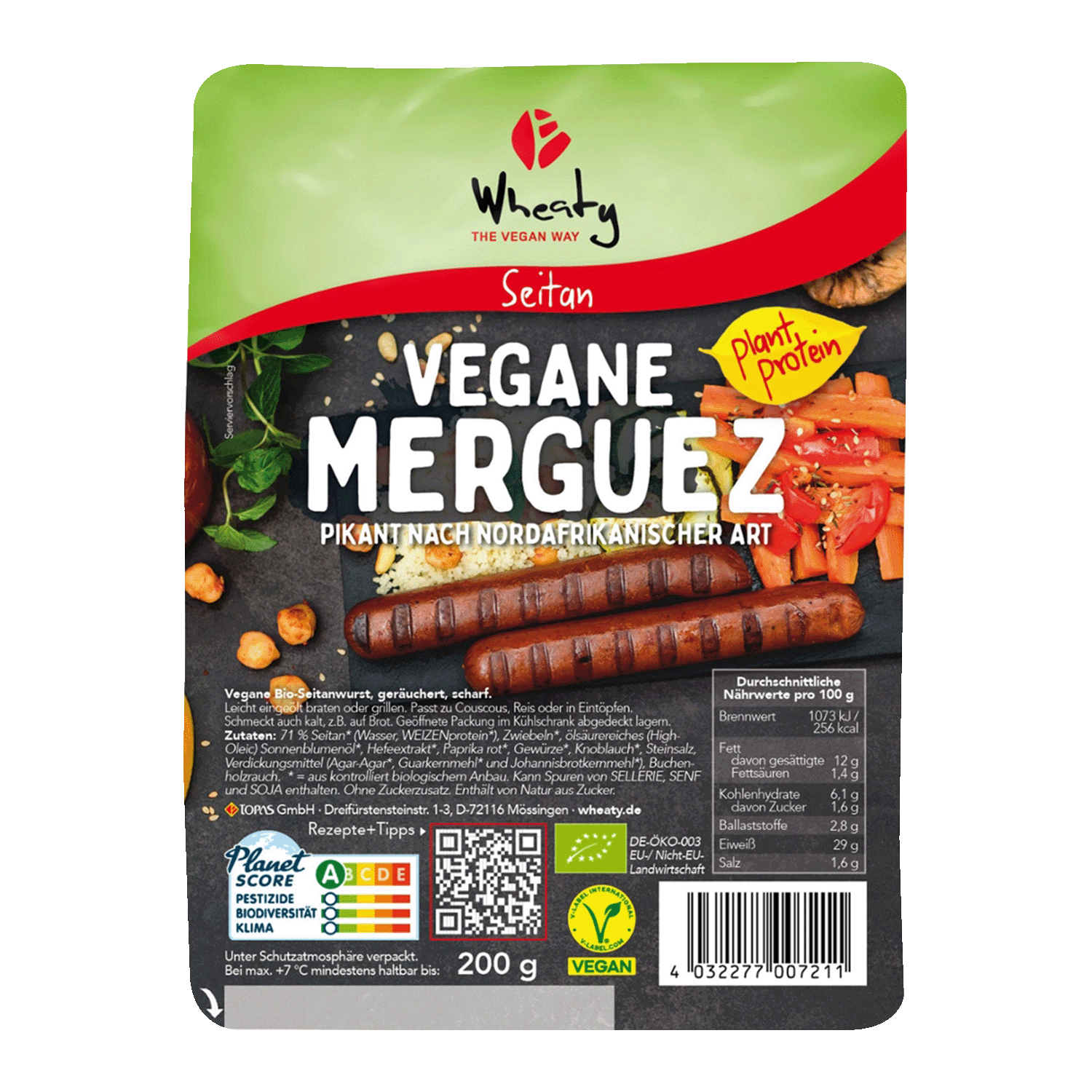 Vegan Merguez, Organic, 200g