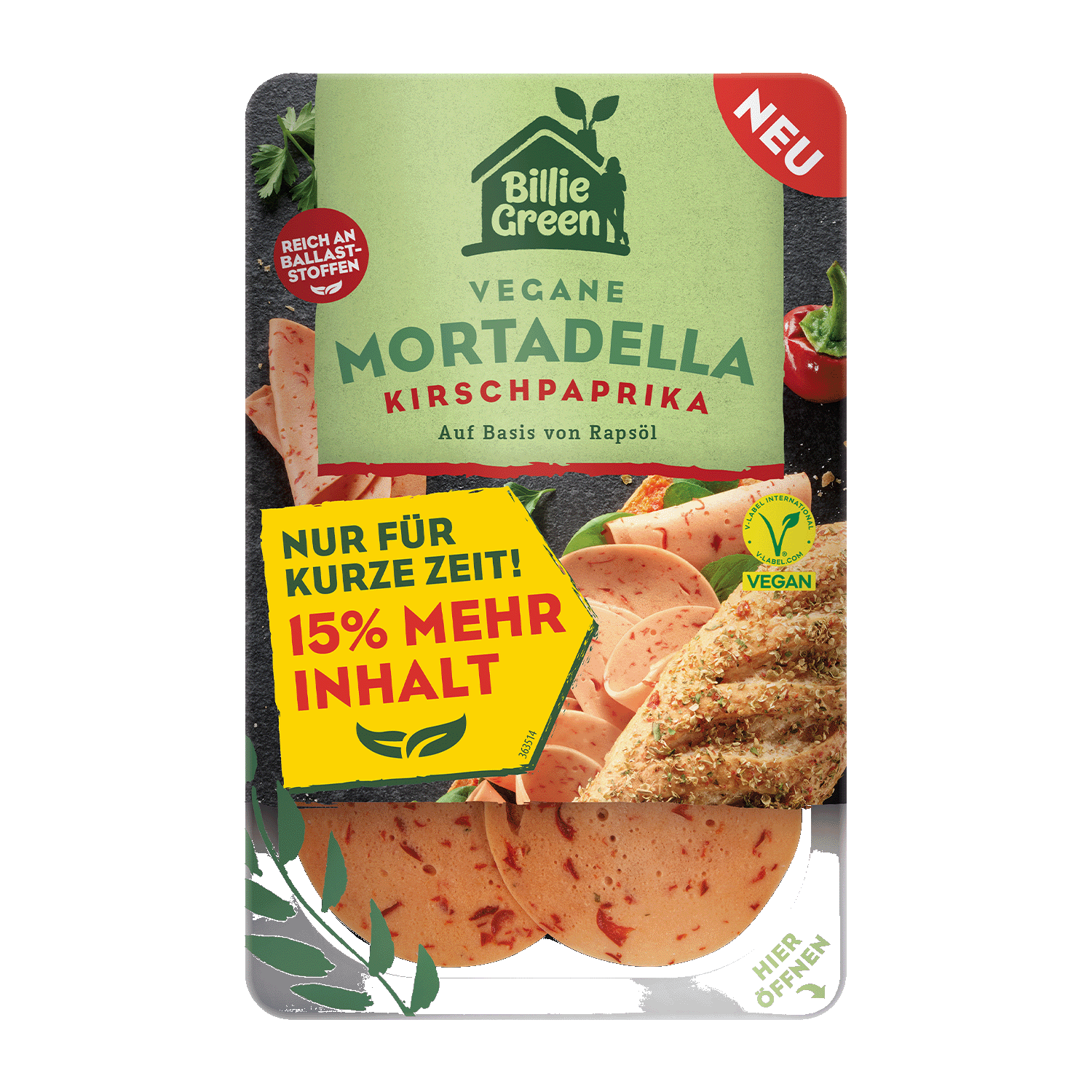 Vegane Mortadella Kirschpaprika, 92g