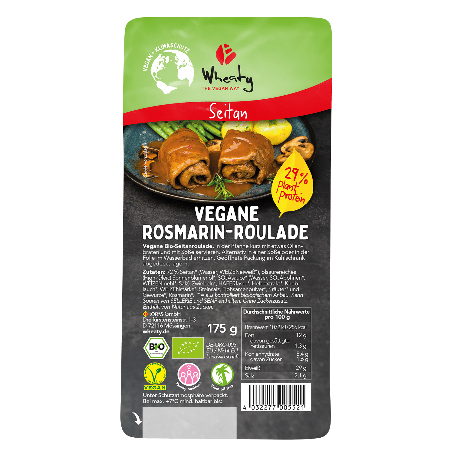 Vegane Rosmarin Roulade, BIO, 175g