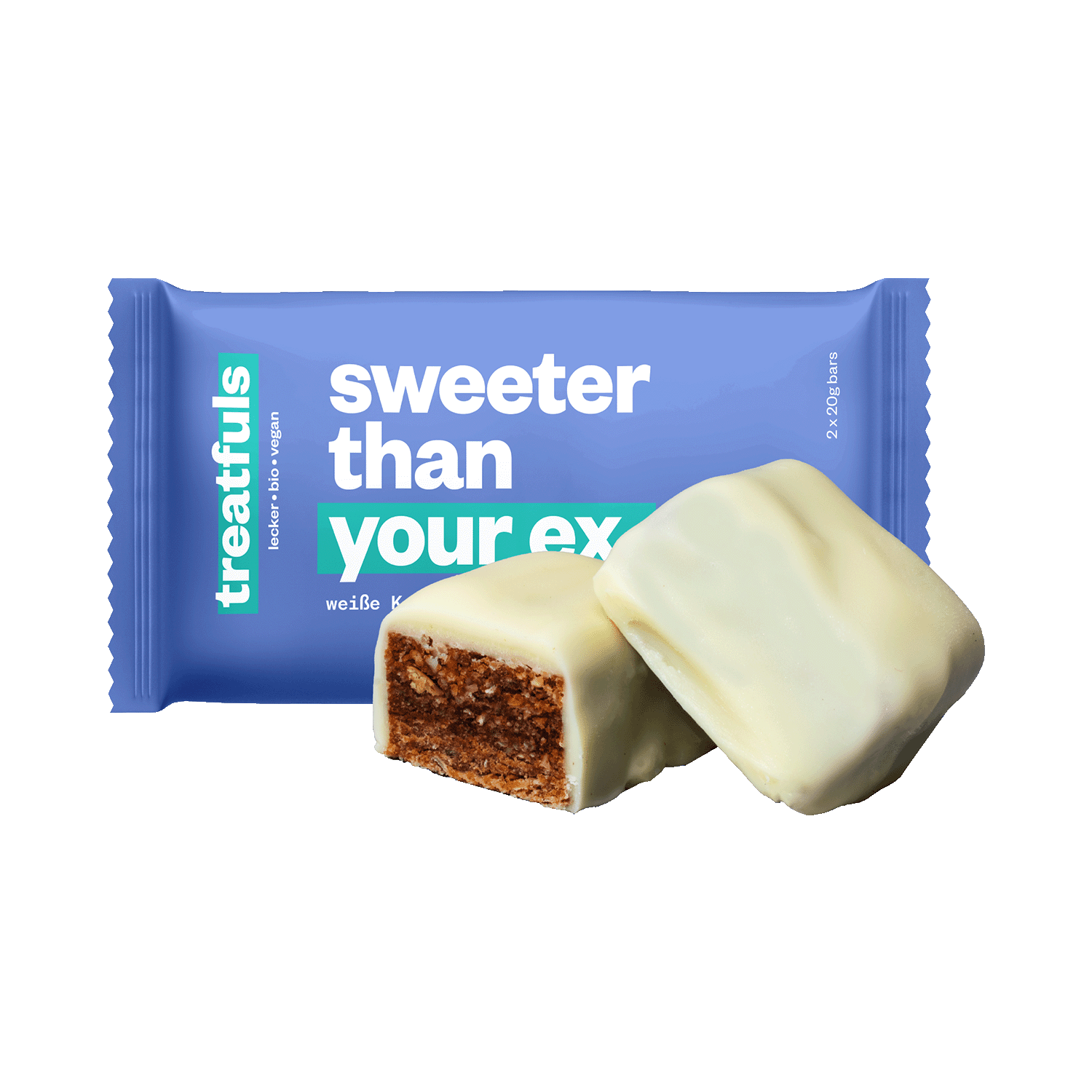 Sweeter Than Your Ex. White coconut-almond bar, Organic, 40g